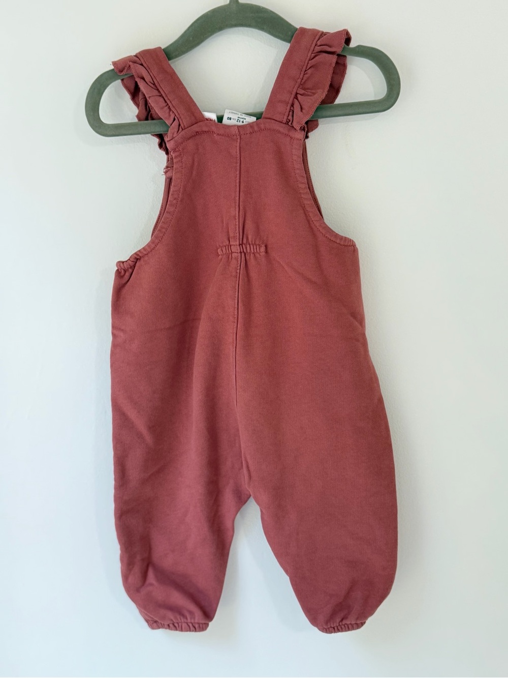 Zara Rust-Red Ruffle Strap Overalls - Picture 2 of 4